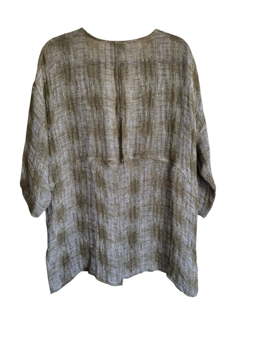 Chalet Et Ceci Gray Checked Light Jacket Lagenlook Linen Cover Up  Size Small - Picture 2 of 12